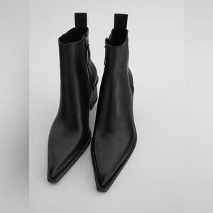 Zara Black Boots with Block Heel
